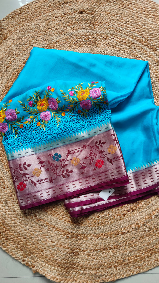 WARM SILK PAITHAINI BORDER CUT WORK SAREE
