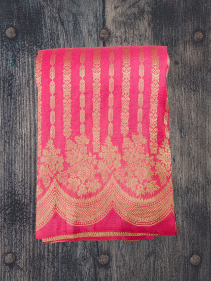 PINK SILK SAREE with SCOLAP BORDER