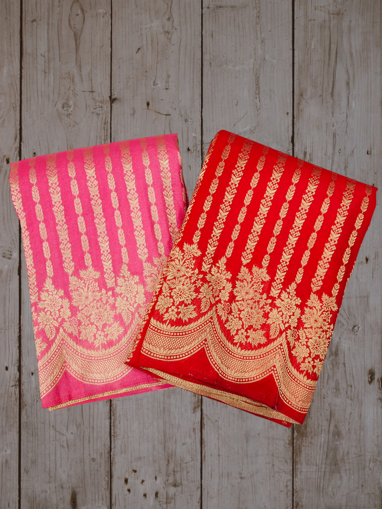 PINK SILK SAREE with SCOLAP BORDER
