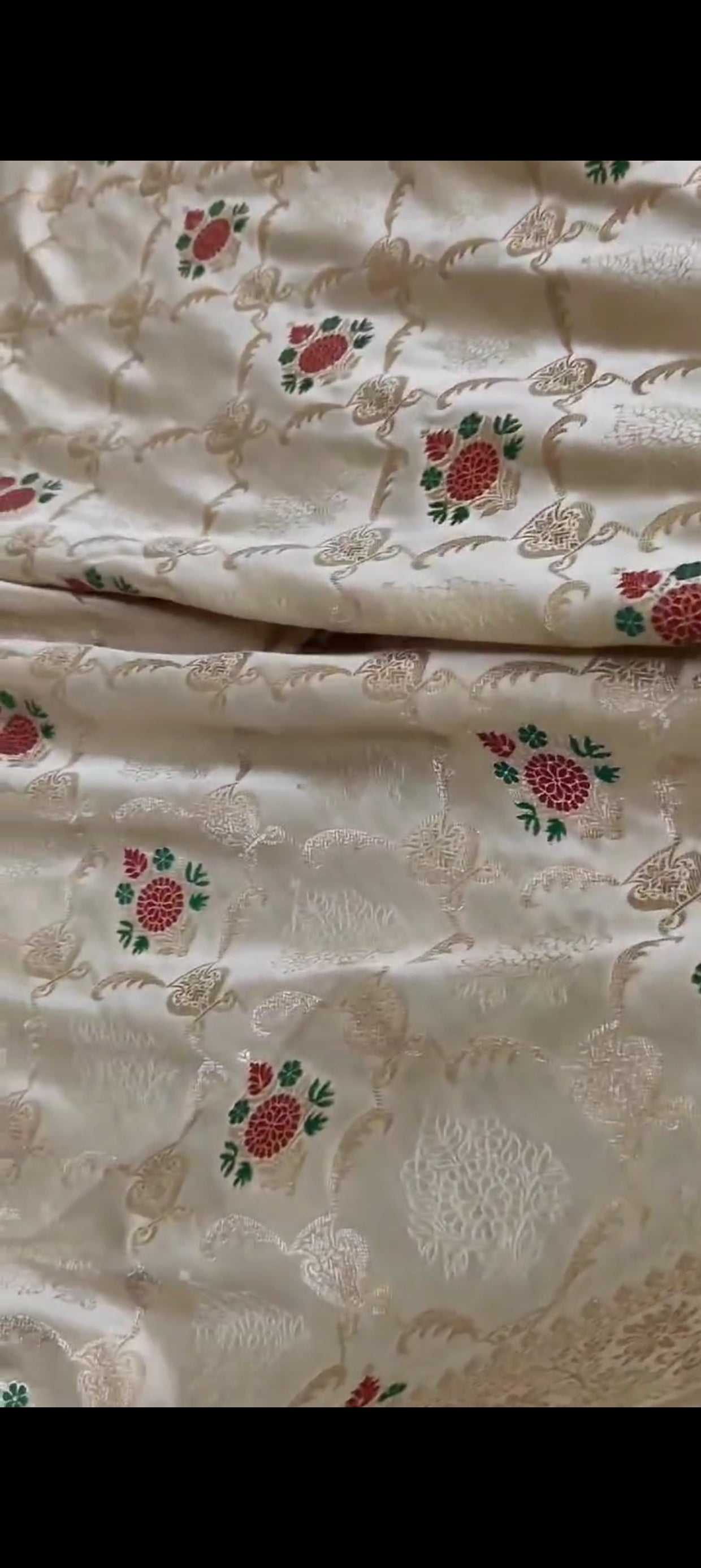 CREAM MASHRU KATAN SILK SAREE