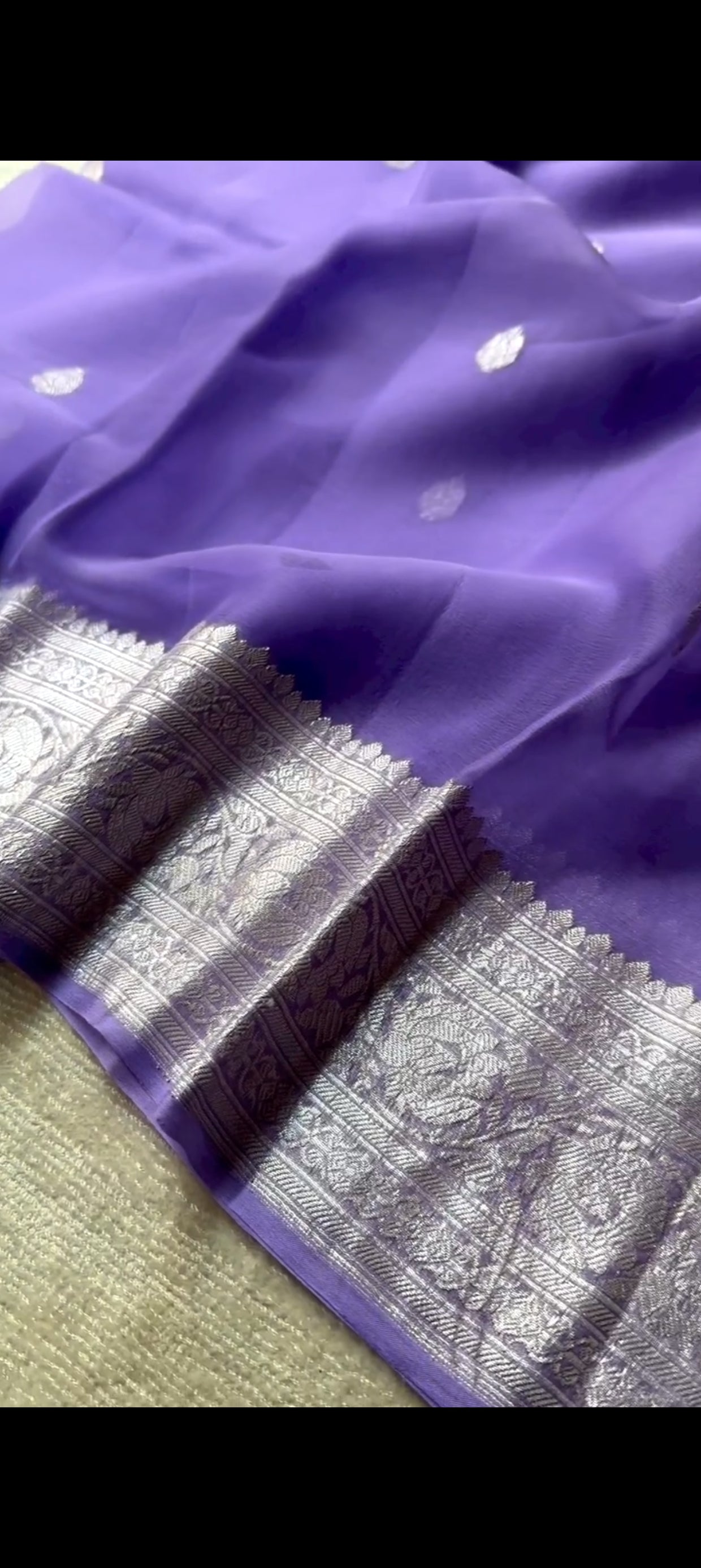 LILAC PURE KHADDI SHIFFON SILK SAREE