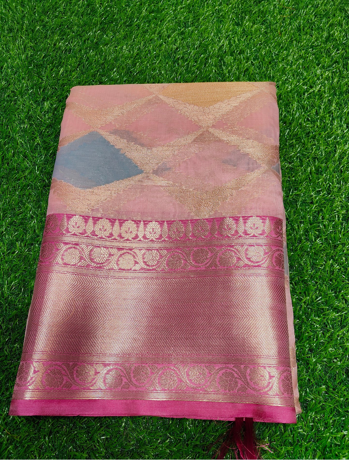PINK RANGKAT KORA ORGANZA SILK SAREE