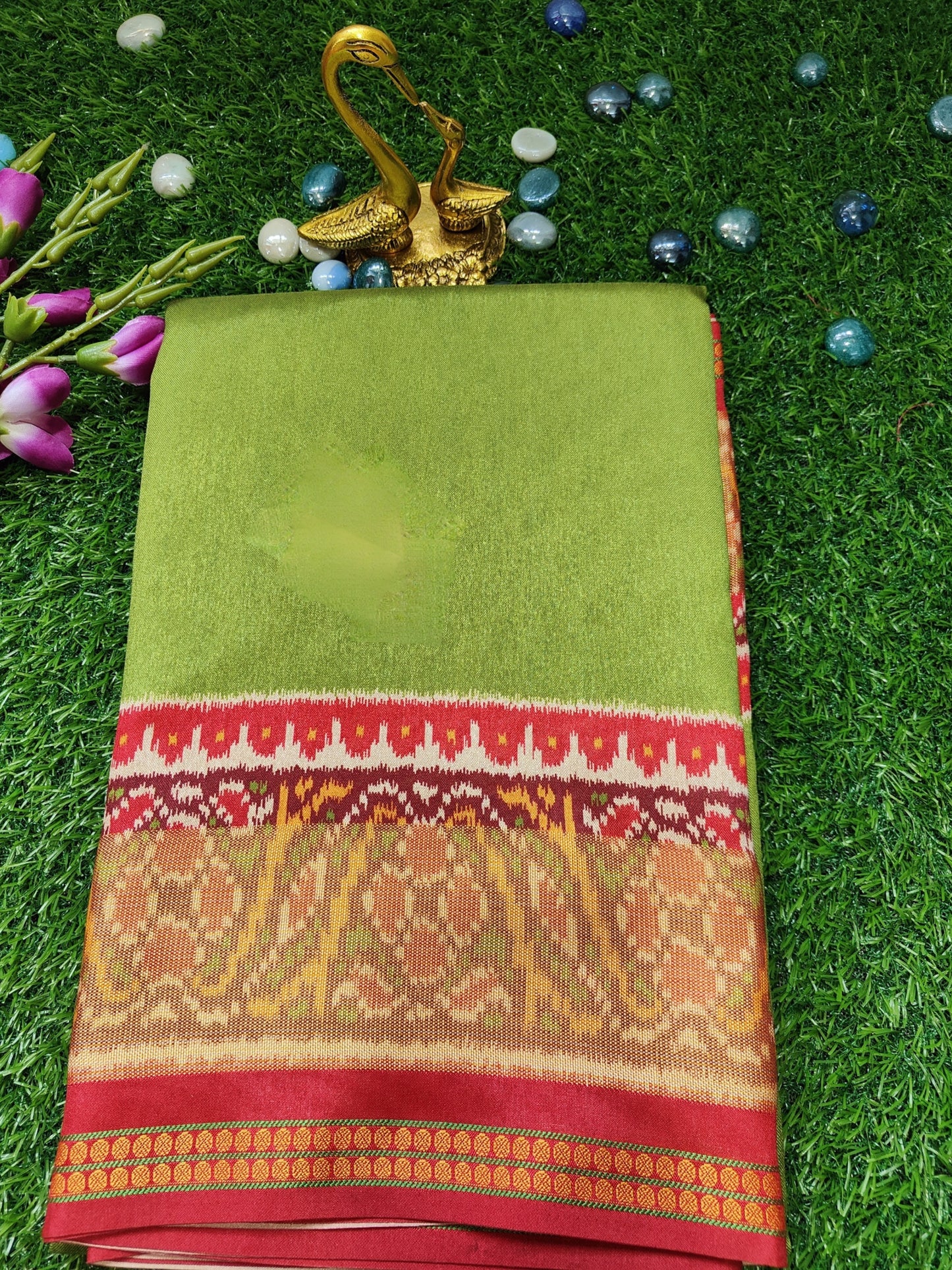 MEHNDI GREEN PATOLA SILK SAREE