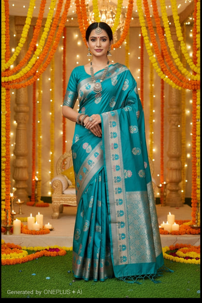 SEA GREEN WARM SILK SAREE