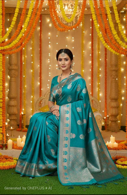 SEA GREEN WARM SILK SAREE