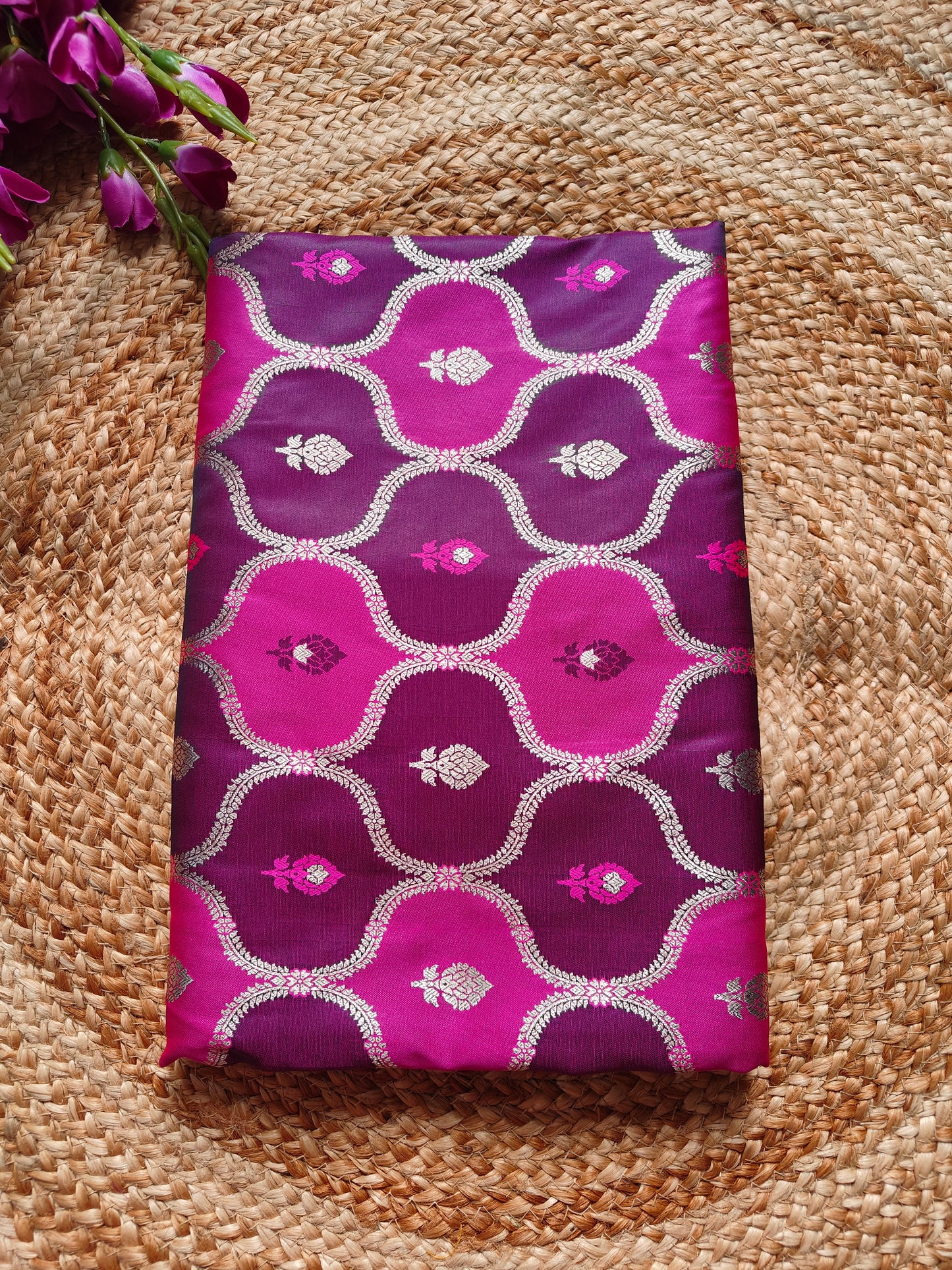 RANGKAT PURPLE MASHRU KATAN SILK SAREE WITH ZARI JAAL