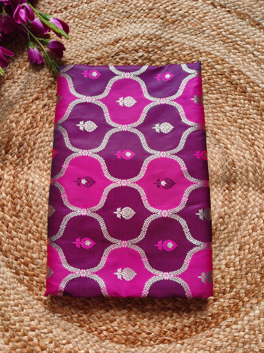 RANGKAT PURPLE MASHRU KATAN SILK SAREE WITH ZARI JAAL