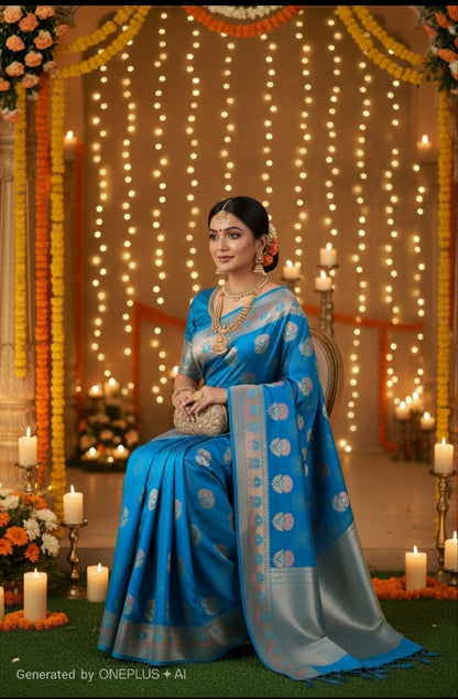 SKY BLUE WARM SILK SAREE